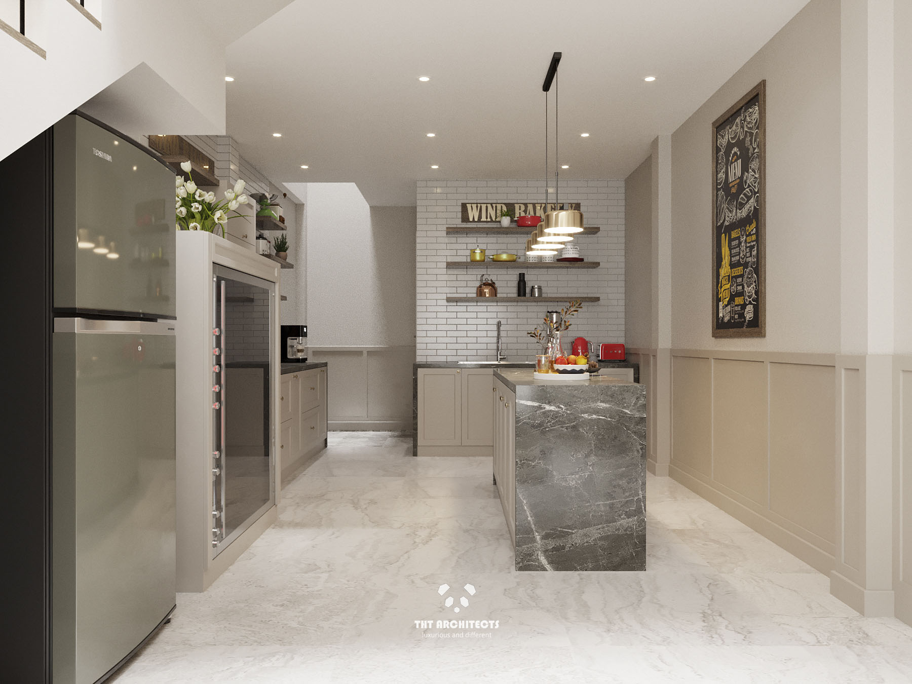 tht architects - Nhà cô Nga Đà Lạt - phòng khách bếp 03